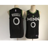 Men's Minnesota Timberwolves #0 Russell  Black Basketball Jersey 2020-2021 City Edition