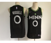 Men's Minnesota Timberwolves #0 Russell  Black Basketball Jersey 2020-2021 City Edition