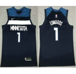 Men's Minnesota Timberwolves #1 Anthony Edwards Black 2021 Nike Swingman Stitched NBA Jersey