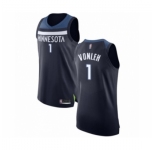 Men's Minnesota Timberwolves #1 Noah Vonleh Authentic Navy Blue Basketball Jersey - Icon Edition