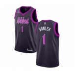 Men's Minnesota Timberwolves #1 Noah Vonleh Authentic Purple Basketball Jersey - City Edition