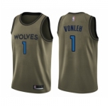 Men's Minnesota Timberwolves #1 Noah Vonleh Swingman Green Salute to Service Basketball Jersey