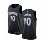 Men's Minnesota Timberwolves #10 Jake Layman Authentic Black Hardwood Classics Jersey