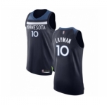 Men's Minnesota Timberwolves #10 Jake Layman Authentic Navy Blue Basketball Jersey - Icon Edition