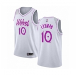 Men's Minnesota Timberwolves #10 Jake Layman White Swingman Jersey - Earned Edition