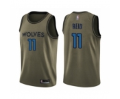 Men's Minnesota Timberwolves #11 Naz Reid Swingman Green Salute to Service Basketball Jersey