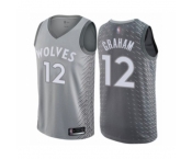 Men's Minnesota Timberwolves #12 Treveon Graham Authentic Gray Basketball Jersey - City Edition
