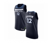Men's Minnesota Timberwolves #12 Treveon Graham Authentic Navy Blue Basketball Jersey - Icon Edition