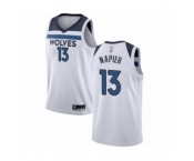 Men's Minnesota Timberwolves #13 Shabazz Napier Authentic White Basketball Jersey - Association Edition