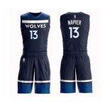Men's Minnesota Timberwolves #13 Shabazz Napier Swingman Navy Blue Basketball Suit Jersey - Icon Edition