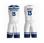 Men's Minnesota Timberwolves #13 Shabazz Napier Swingman White Basketball Suit Jersey - Association Edition