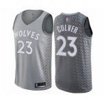Men's Minnesota Timberwolves #23 Jarrett Culver Authentic Gray Basketball Jersey - City Edition