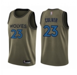Men's Minnesota Timberwolves #23 Jarrett Culver Swingman Green Salute to Service Basketball Jersey