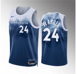 Men's Minnesota Timberwolves #24 Tj Warren Blue 2023-24 City Edition Stitched Jersey