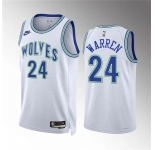Men's Minnesota Timberwolves #24 Tj Warren White 2023-24 Classic Edition Stitched Jersey