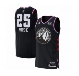 Men's Minnesota Timberwolves #25 Derrick Rose Authentic Black 2019 All-Star Game Basketball Jersey