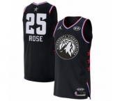 Men's Minnesota Timberwolves #25 Derrick Rose Authentic Black 2019 All-Star Game Basketball Jersey