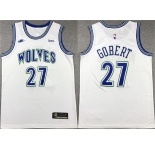 Men's Minnesota Timberwolves #27 Rudy Gobert White City Edition Stitched Jersey