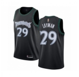 Men's Minnesota Timberwolves #29 Jake Layman Authentic Black Hardwood Classics Jersey
