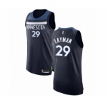 Men's Minnesota Timberwolves #29 Jake Layman Authentic Navy Blue Basketball Jersey - Icon Edition