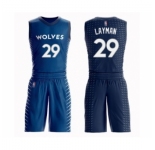 Men's Minnesota Timberwolves #29 Jake Layman Swingman Blue Basketball Suit Jersey