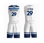 Men's Minnesota Timberwolves #29 Jake Layman Swingman White Basketball Suit Jersey - Association Edition