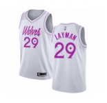 Men's Minnesota Timberwolves #29 Jake Layman White Swingman Jersey - Earned Edition
