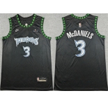 Men's Minnesota Timberwolves #3 Jaden McDaniels Black 2025-26 Classic Edition Stitched jersey