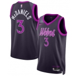 Men's Minnesota Timberwolves #3 Jaden McDaniels Purple 2025-26 City Edition Stitched Basketball Jersey