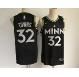 Men's Minnesota Timberwolves #32 Karl-Anthony Towns  Black Basketball Jersey 2020-2021 City Edition