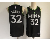 Men's Minnesota Timberwolves #32 Karl-Anthony Towns  Black Basketball Jersey 2020-2021 City Edition