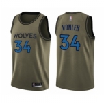 Men's Minnesota Timberwolves #34 Noah Vonleh Swingman Green Salute to Service Basketball Jersey