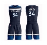 Men's Minnesota Timberwolves #34 Noah Vonleh Swingman Navy Blue Basketball Suit Jersey - Icon Edition