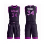 Men's Minnesota Timberwolves #34 Noah Vonleh Swingman Purple Basketball Suit Jersey - City Edition