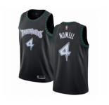 Men's Minnesota Timberwolves #4 Jaylen Nowell Authentic Black Hardwood Classics Jersey