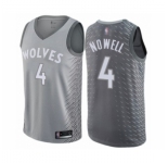 Men's Minnesota Timberwolves #4 Jaylen Nowell Authentic Gray Basketball Jersey - City Edition