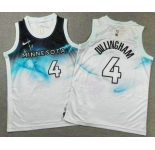 Men's Minnesota Timberwolves #4 Rob Dillingham White 2024 City Edition Swingman Stitched Jersey