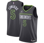 Men's Minnesota Timberwolves #5 Anthony Edwards Black Statement Edition Stitched Jersey