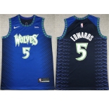 Men's Minnesota Timberwolves #5 Anthony Edwards Blue City Edition Stitched Jersey