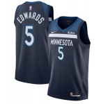 Men's Minnesota Timberwolves #5 Anthony Edwards Navy Icon Edition Stitched Jersey