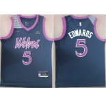 Men's Minnesota Timberwolves #5 Anthony Edwards Navy Stitched jersey