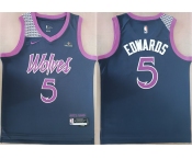 Men's Minnesota Timberwolves #5 Anthony Edwards Navy Stitched jersey