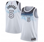 Men's Minnesota Timberwolves #5 Anthony Edwards White 2024-25 City Edition Stitched Jersey