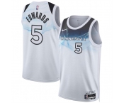 Men's Minnesota Timberwolves #5 Anthony Edwards White 2024-25 City Edition Stitched Jersey