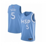 Men's Minnesota Timberwolves #5 Gorgui Dieng Swingman Blue Basketball Jersey 2019-20 City Edition