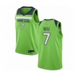 Men's Minnesota Timberwolves #7 Jordan Bell Authentic Green Basketball Jersey Statement Edition