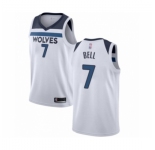 Men's Minnesota Timberwolves #7 Jordan Bell Authentic White Basketball Jersey - Association Edition