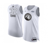 Men's Nike Jordan Minnesota Timberwolves #32 Karl-Anthony Towns Authentic White 2018 All-Star Game NBA Jersey