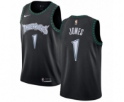 Men's Nike Minnesota Timberwolves #1 Tyus Jones Swingman Black Hardwood Classics Jersey
