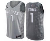 Men's Nike Minnesota Timberwolves #1 Tyus Jones Swingman Gray NBA Jersey - City Edition